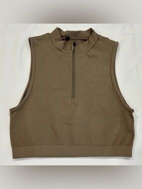 Women’s Best Sleeveless Half-Zip Crop Top in Caribou